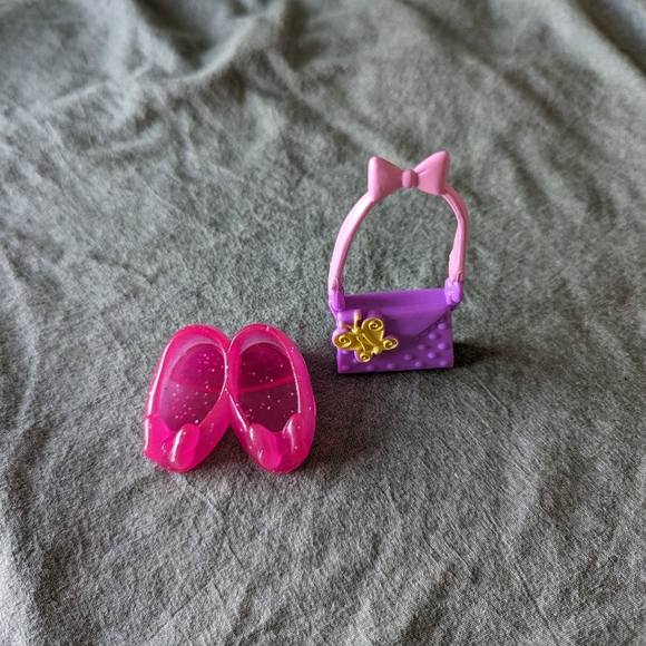 Disney Fancy Nancy Doll Minnie Shoes Purse Replacement Set 8" Pink Purple Set 2p - Picture 1 of 12